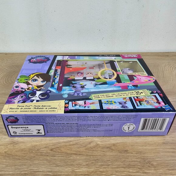 Hasbro Littlest Pet Shop Pawza Pool Style Set #3835 Harriet Grand Hippo NEW LPS - Picture 7 of 8